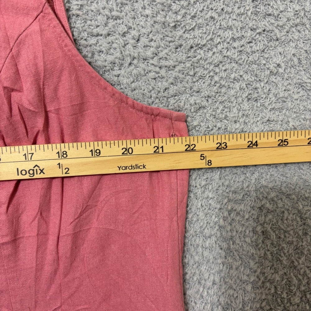 Breathable Linen Blend Midi Dress 1X Sleeveless Summer Vacation Side Zip Travel - Picture 10 of 11